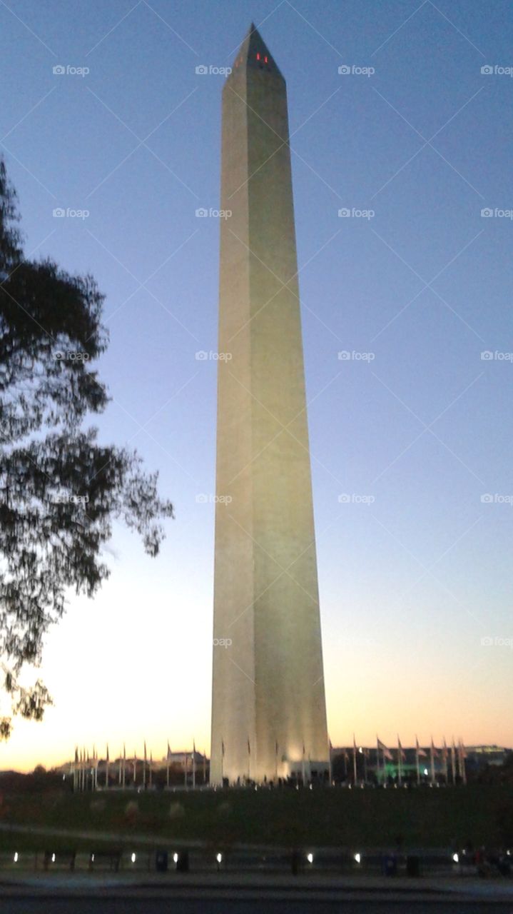 The Washington  Monument At Sunset