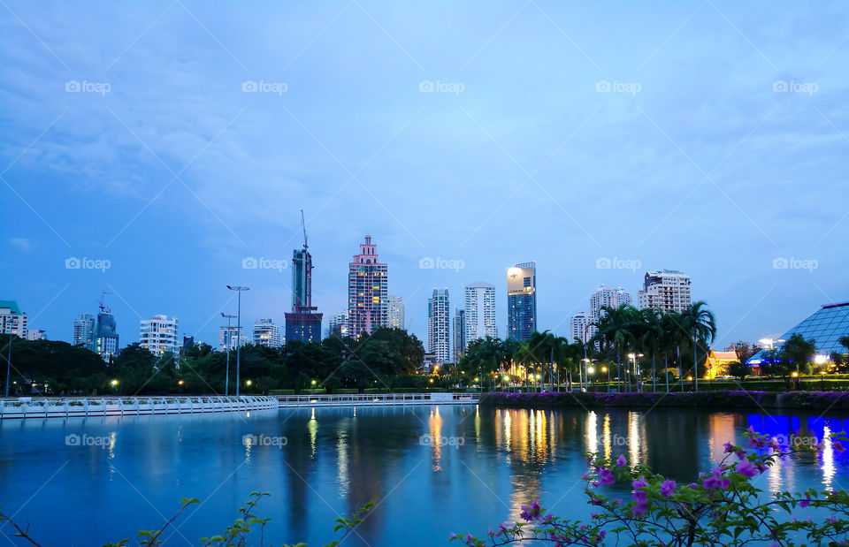 Sunset view of cityscape