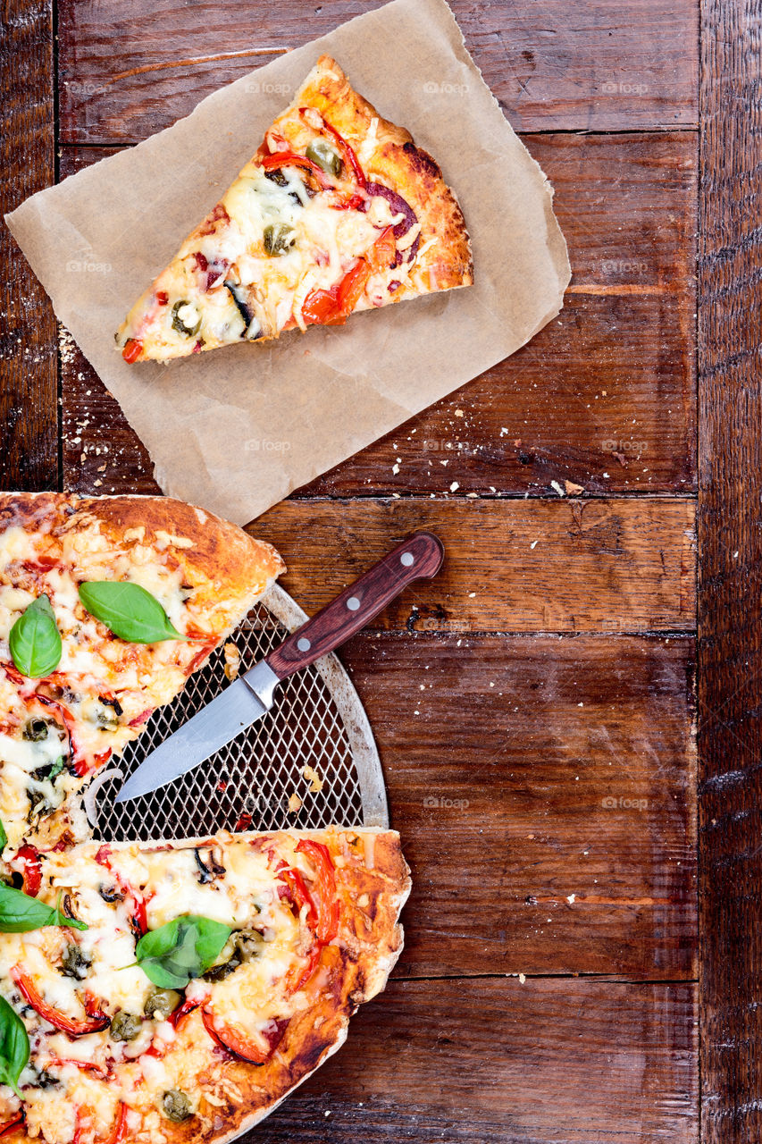 Homemade pizza on the table