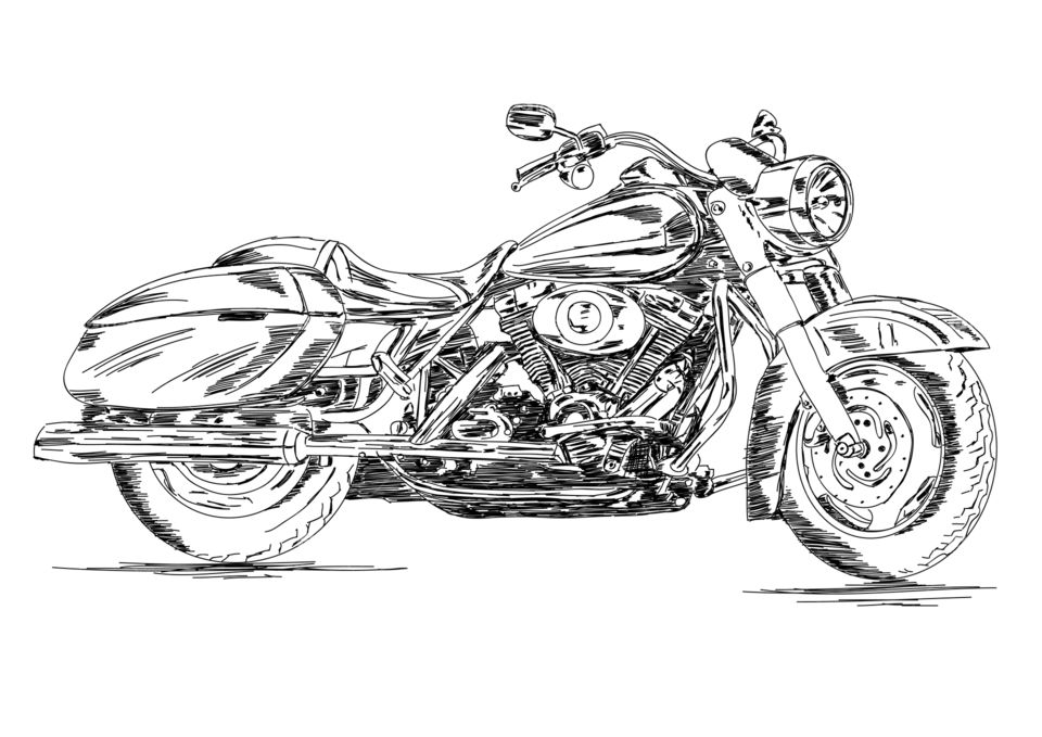 Motorcycle detailed illustration