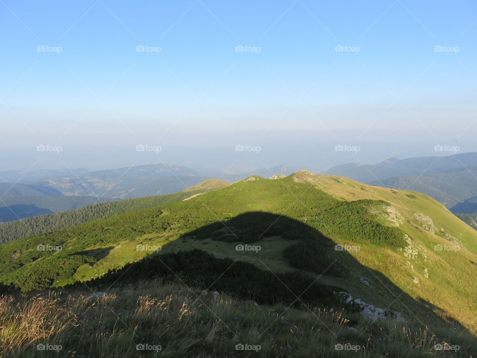 Round mountain top seen in slopes