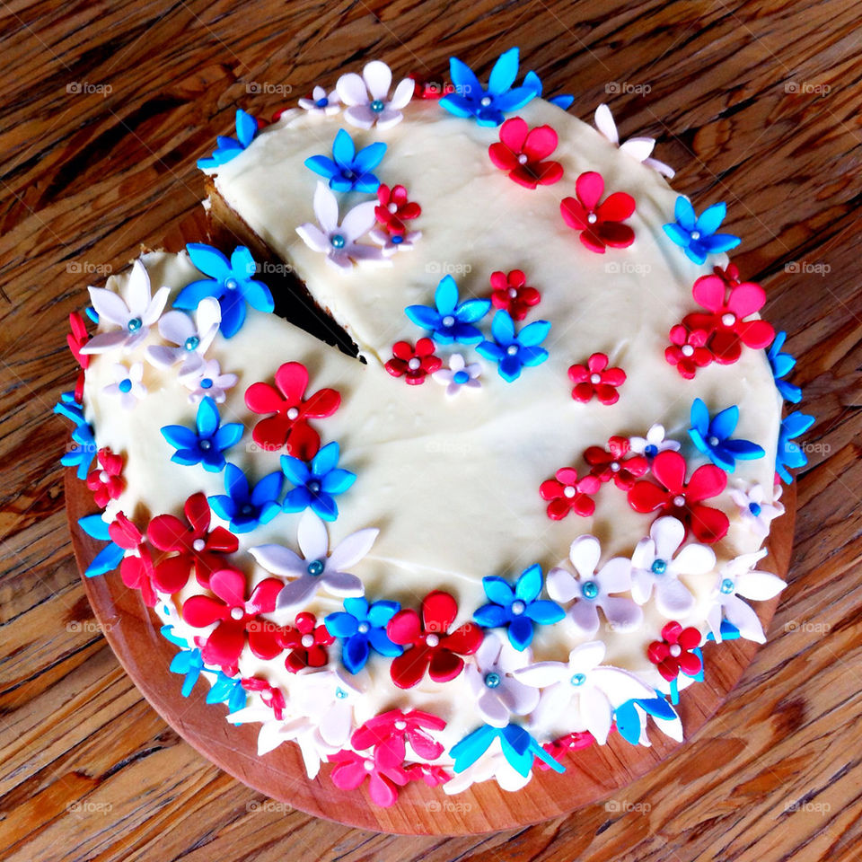 cake blue red white by percypiglet