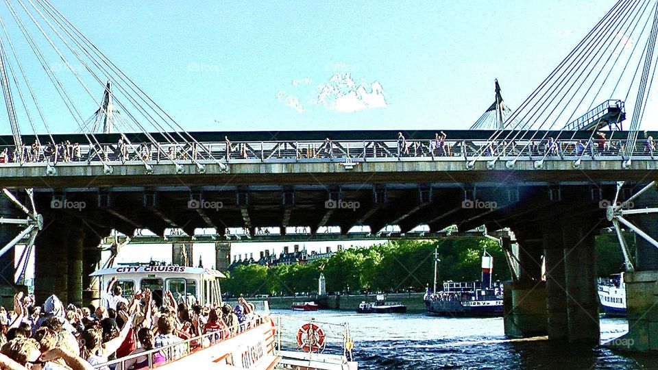 It’s fun to ride a ferry under London Bridge on the Thames River!