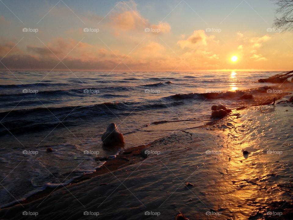 Frozen beach at the Baltic Sea coast 