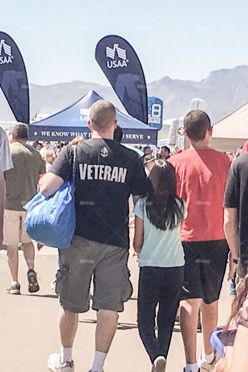 Veteran and family attending the Luke Air Show