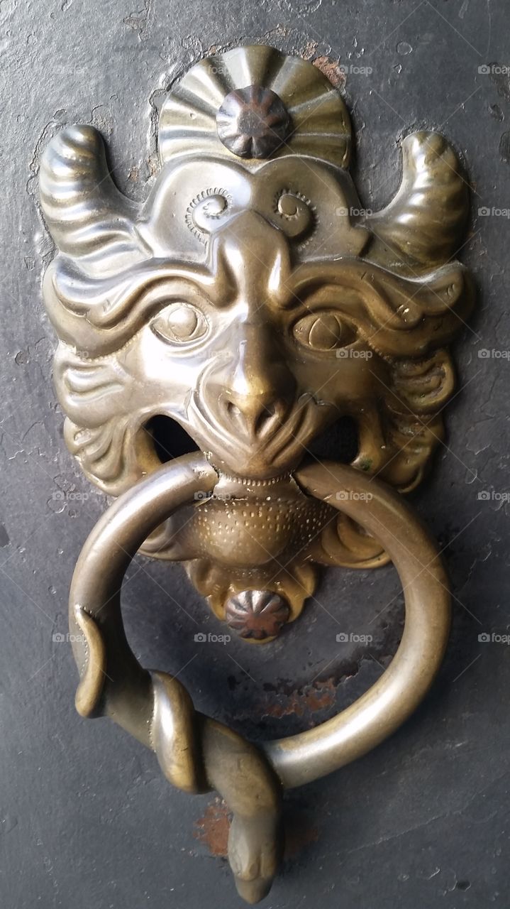 antique lion doorknocker