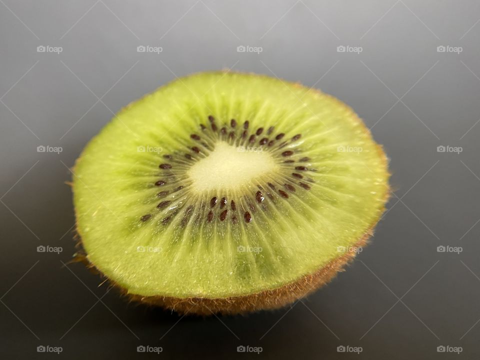 Half a kiwi, close up 
