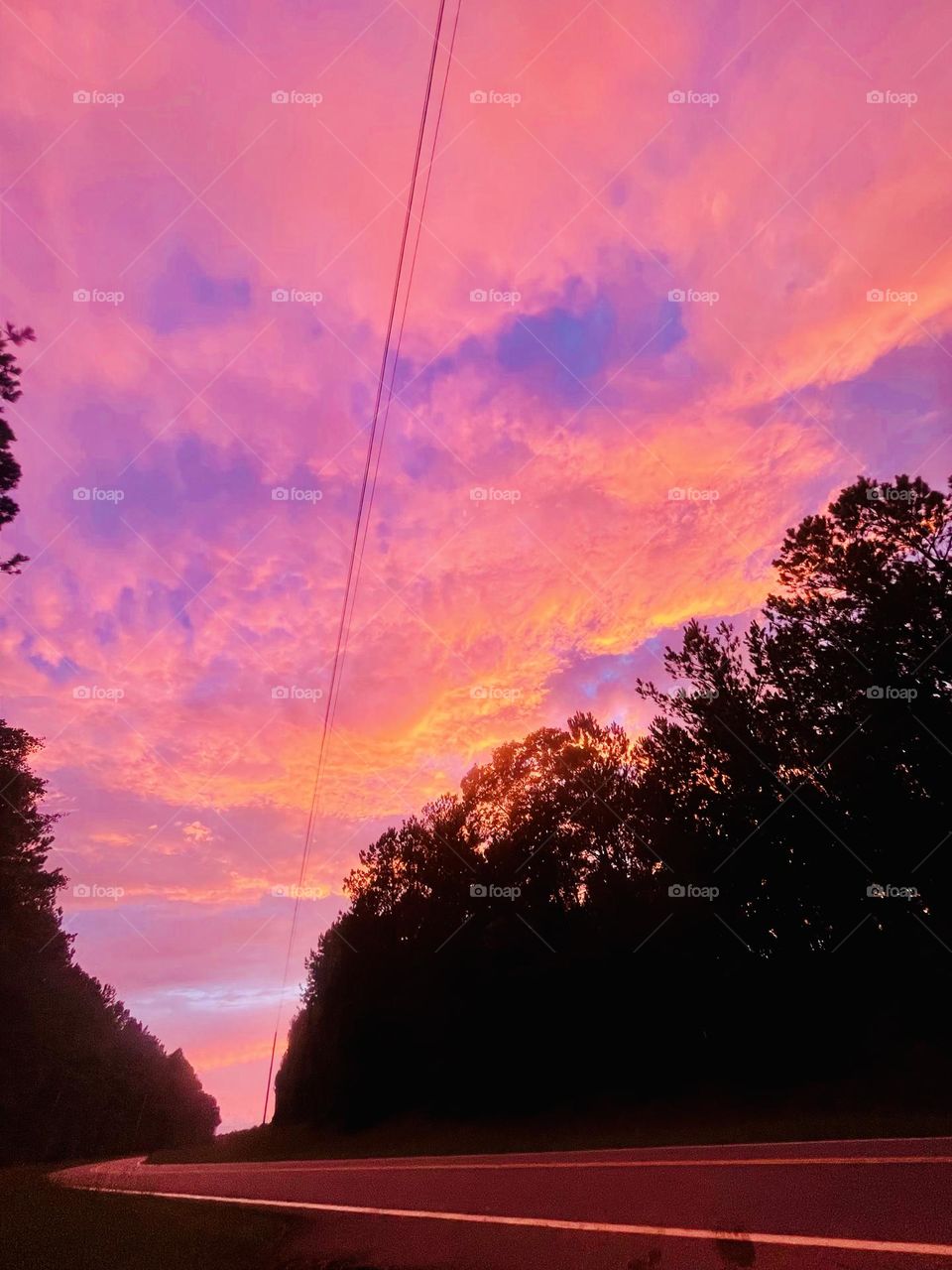 Colorful summer sunset sky