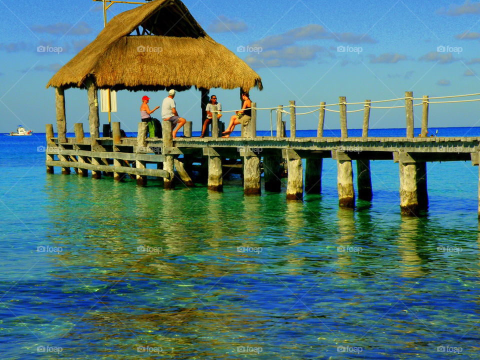 Hanging Out. A pier on the island of Turks and Caicos