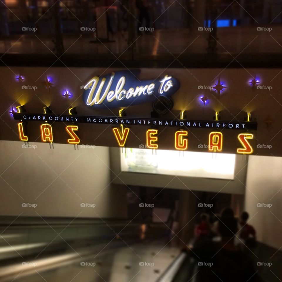 Welcome to Las Vegas . Signature sign at Las Vegas McCarren Airport 