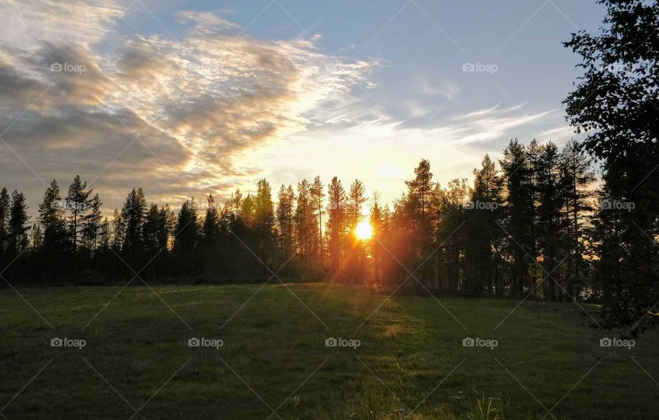 Midsummer night in Lapland, Finland