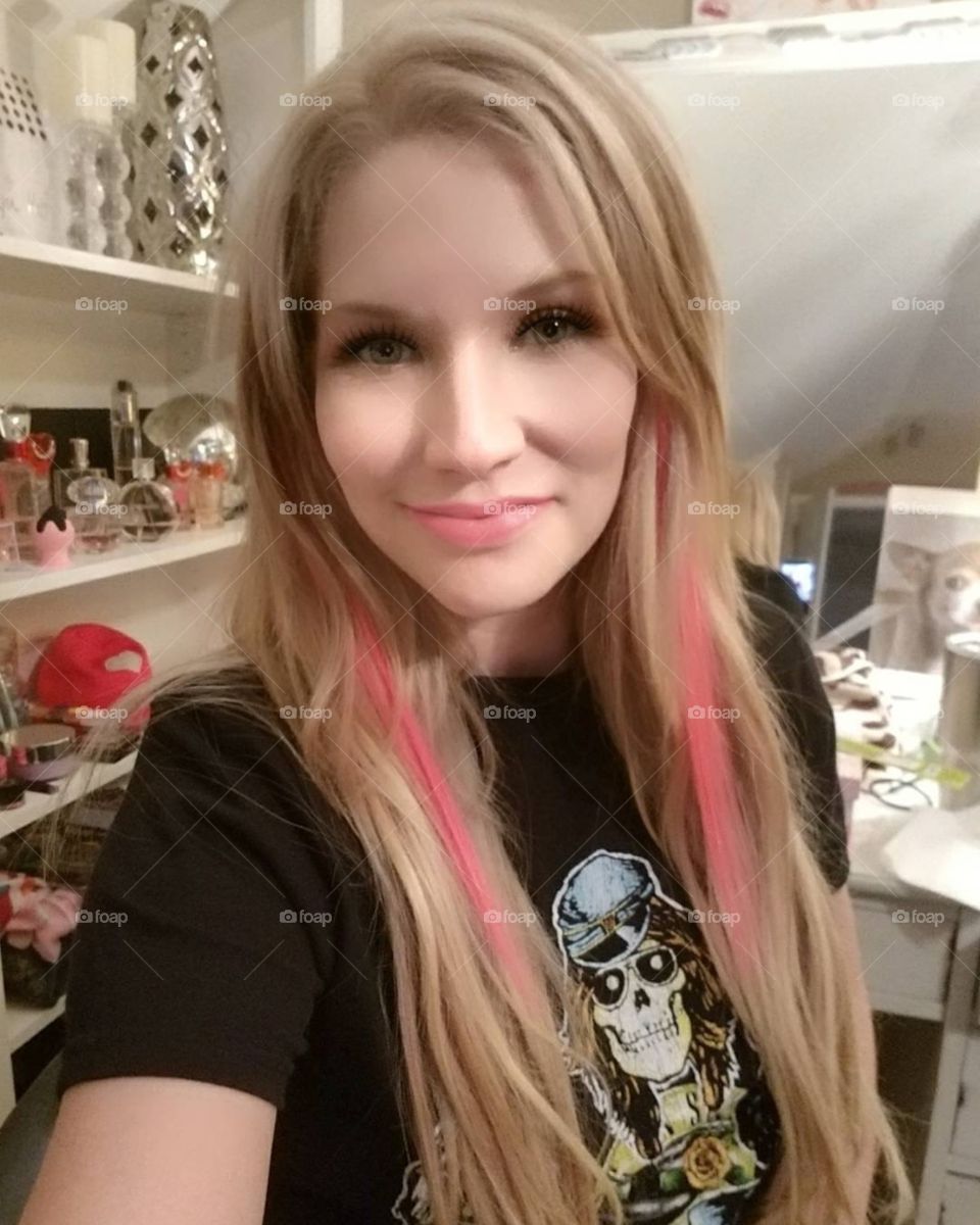 Not much color but the pink in my hair was in honor of my beautiful mother who was diagnosed w/ DCI, a type of breast cancer. She went through 6 weeks everyday of radiation and took chemo pill and I still have her today. CANCER SUCKS!!!