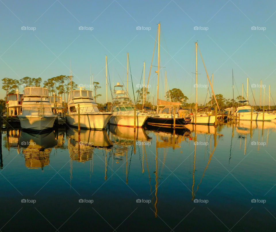 Sailboats in row