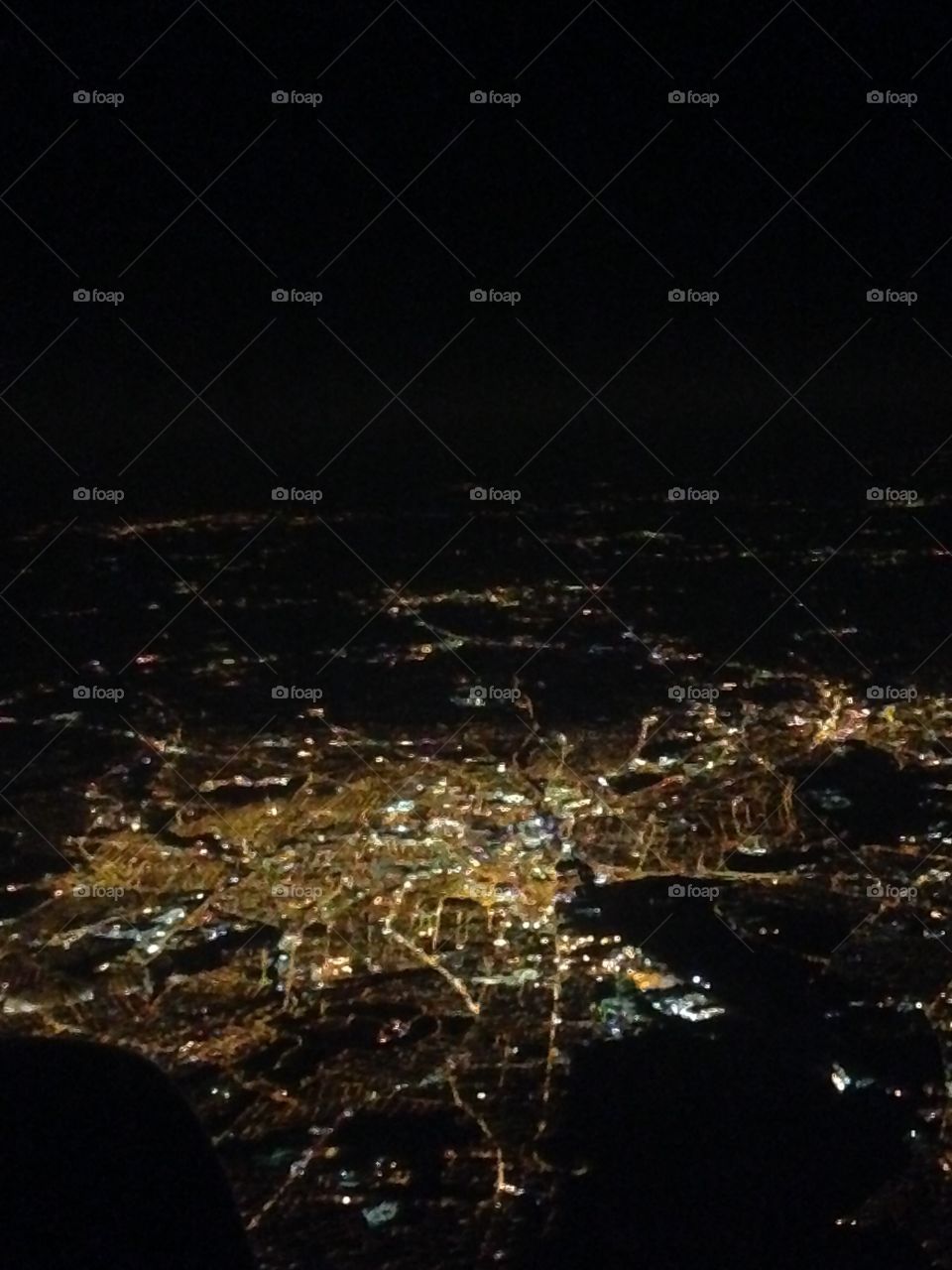 View of Florida at Night. Coming back to America from Costa Rica