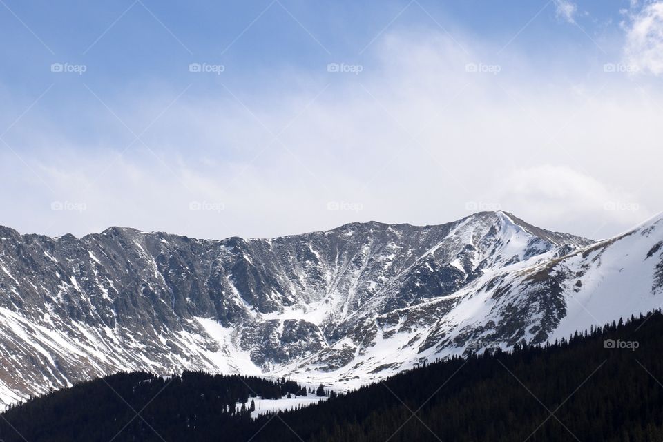 Snow covered mountains outside of Breckenridge, Colorado. 