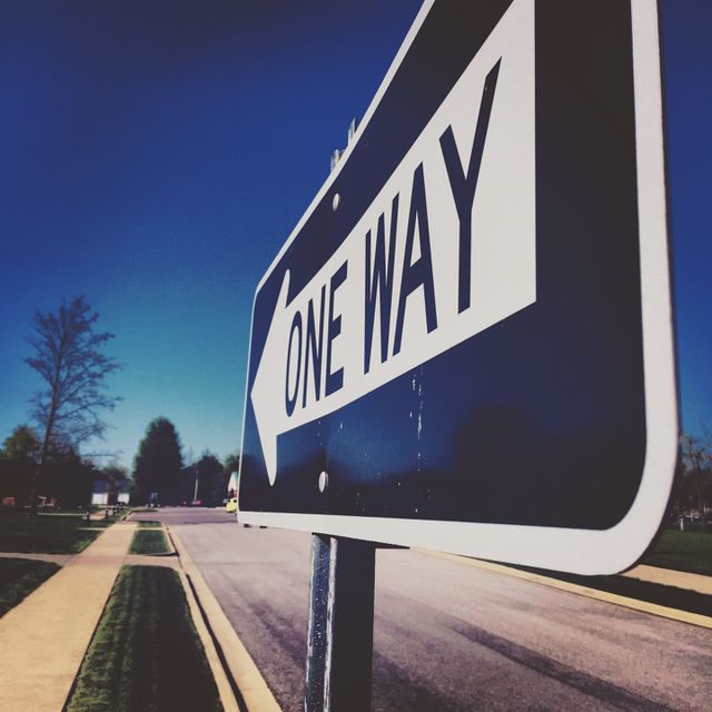 One Way Trip to Nowhere. One way street in the heart of Oakland City University. 