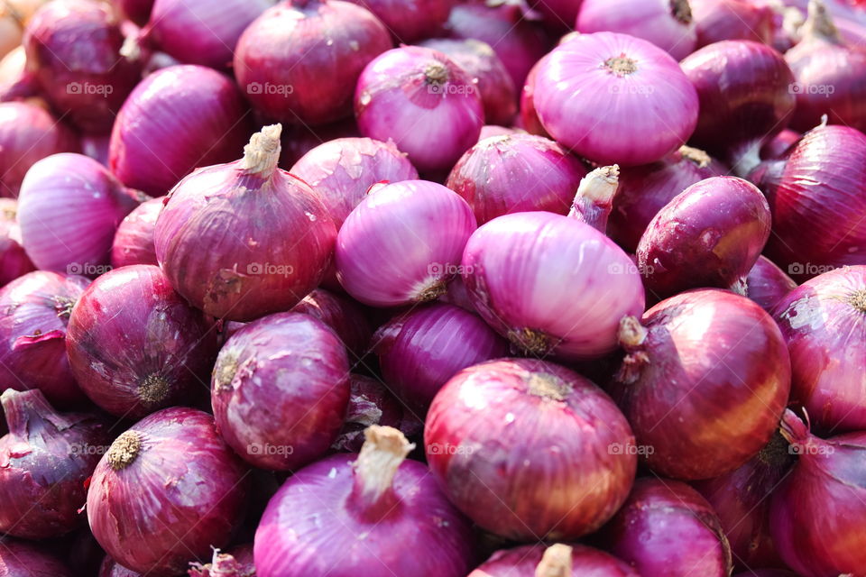 fresh food on the Market fresh onions scharlotten red onions sellers shop