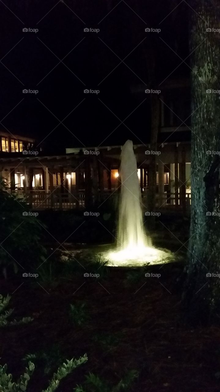 Nighttime fountain
