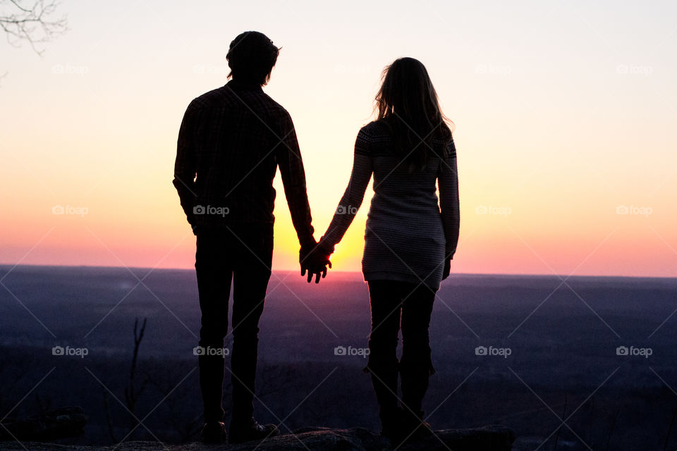 Holding Hands at Sunset