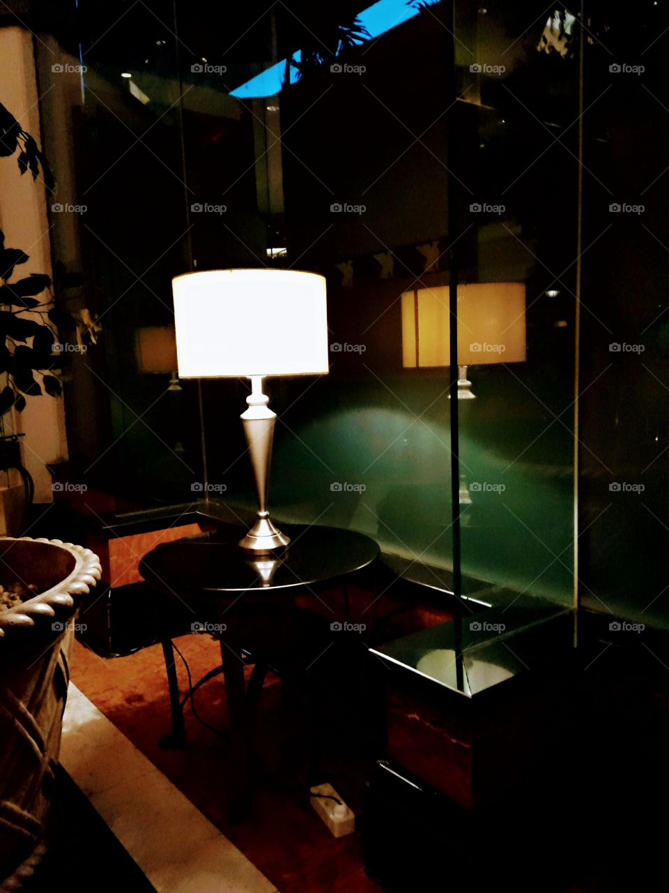 double lights at night.