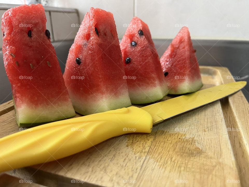 Slices of watermelon- in the kitchen 
