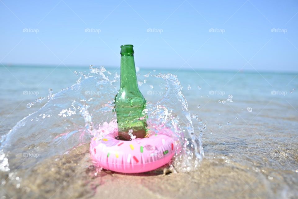 cool drink on the beach