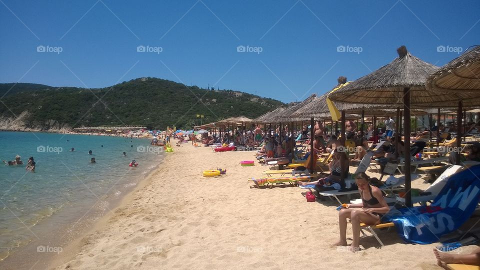 Sunny Kalamitsi beach Greece