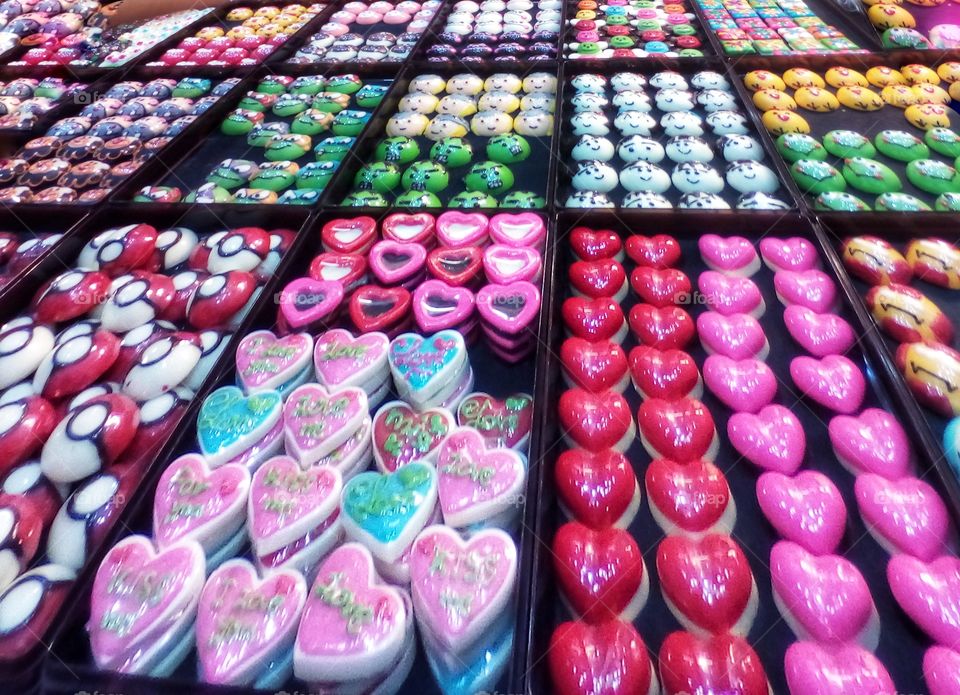 colourful from candy and chocolate
