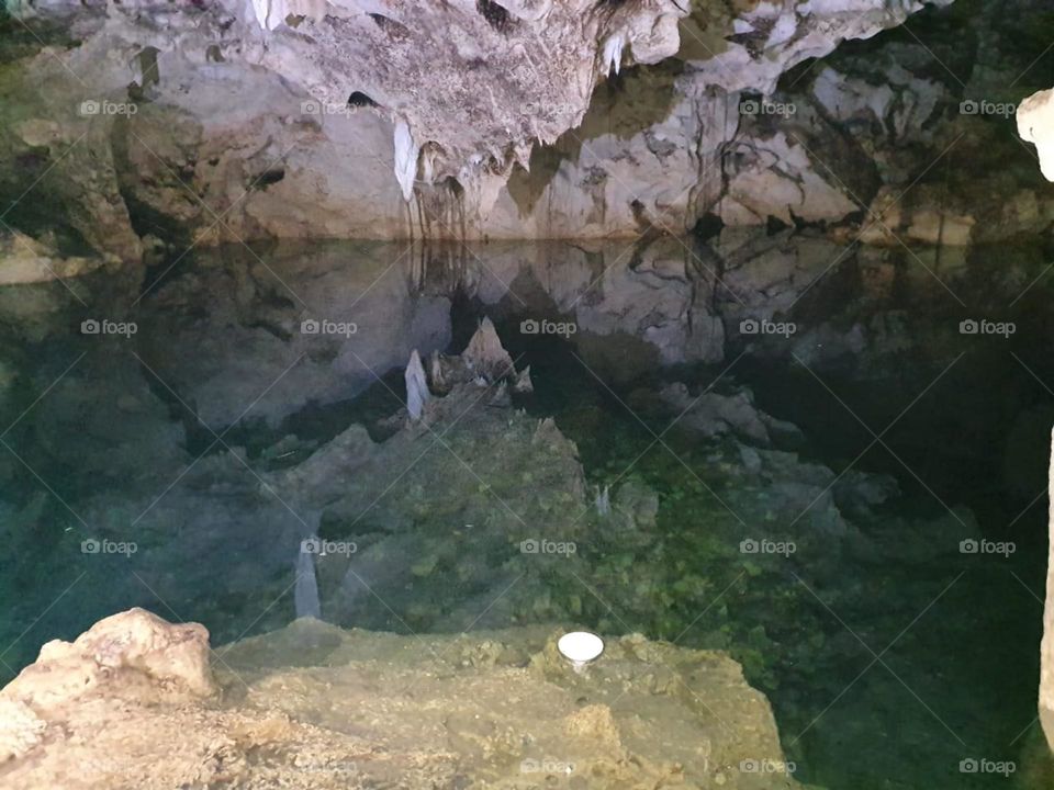 Seawater Inside A Cave