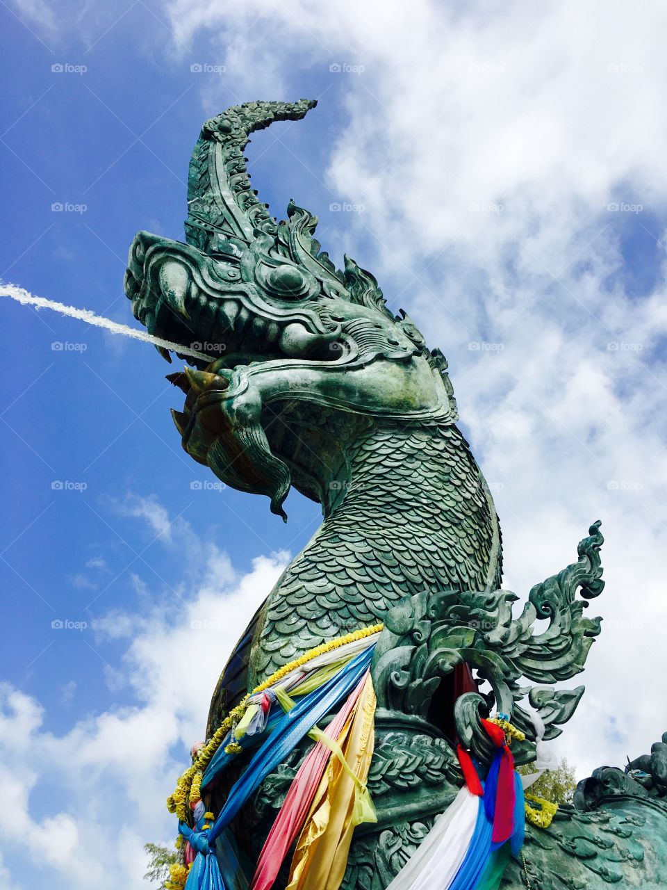 The great serpent or naga statue in thailand