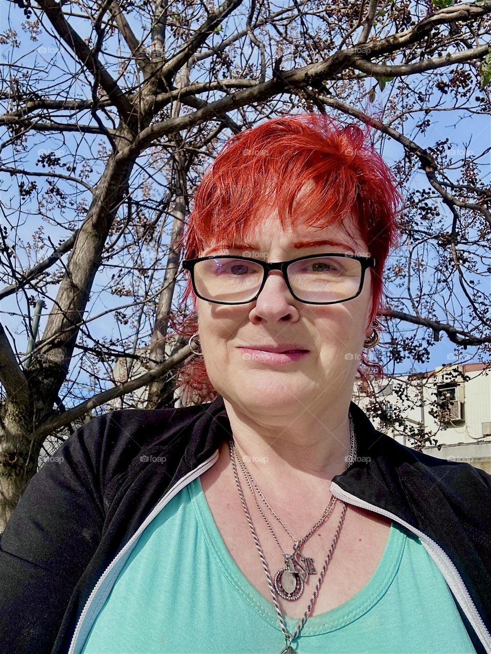 This is me, “Petra Schiller” a.k.a. “Maxine Firefox” a.k.a. “Maximiliane Feuerfuchs” standing outside aboard “Salvation”, our “28 ft 1969 Luhrs” cabin cruiser at “Newtown Creek” in LIC, Queens. 2024. Hypnotic Productions