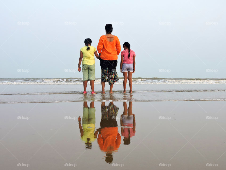 Enjoying the summer in the sea beach