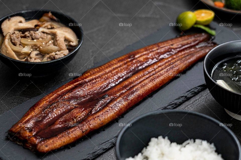 Delicious grilled eel meals