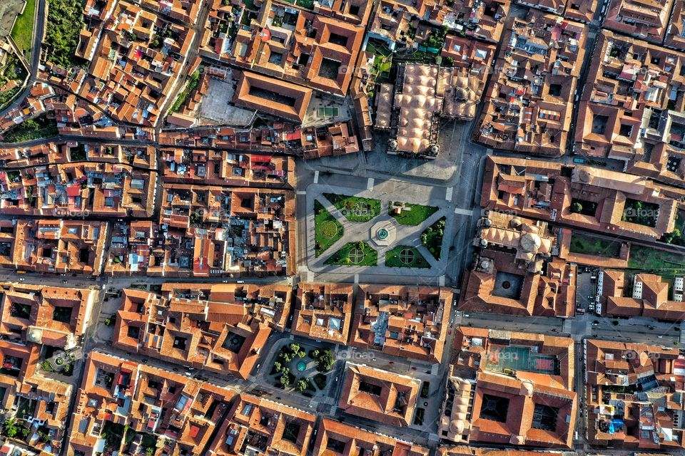 Aerial shot of Arequipa Perú