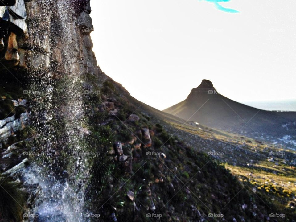 Waterfall under Table Mountain