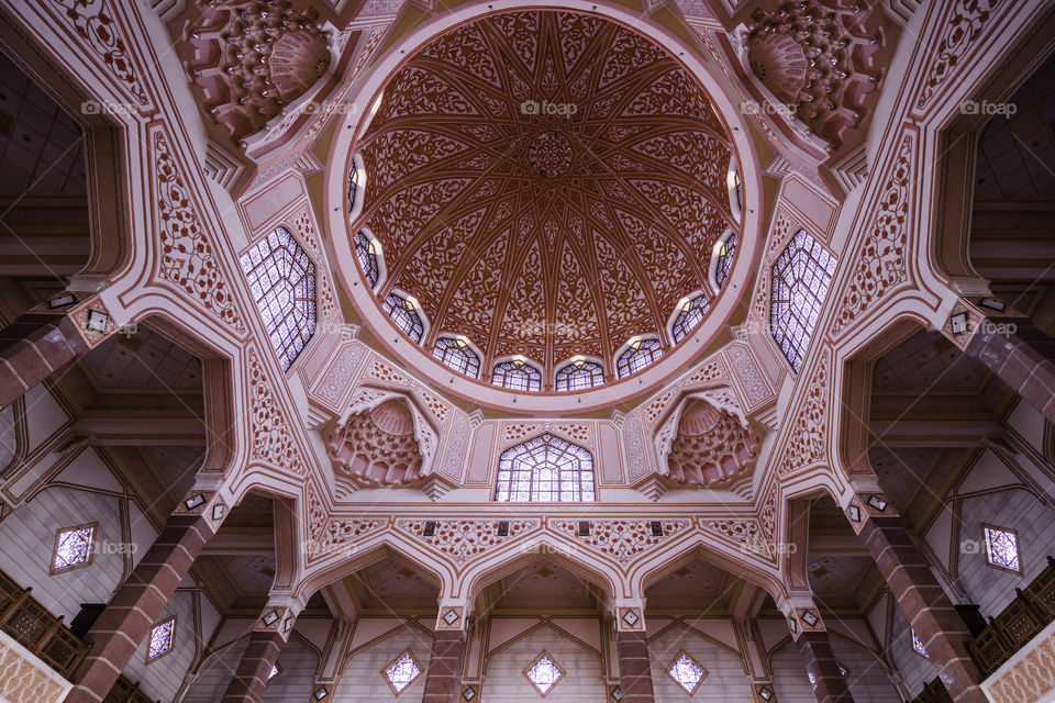 Inside Putra Mosque or also know as Pink Mosque is constructed with rose-tinted granite and can accommodate 15,000 worshippers at any one time.
