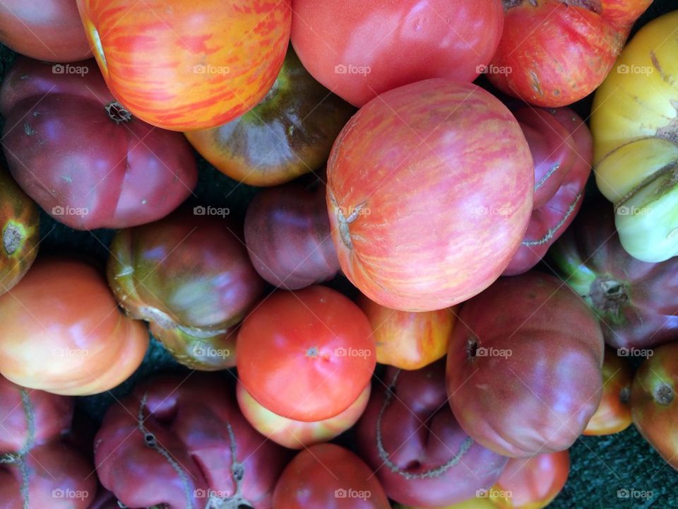 Vine ripen organic heirloom tomatoes 