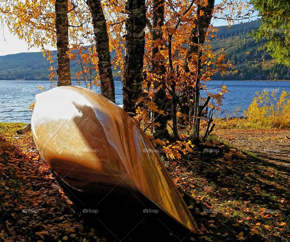 An abandoned kayak