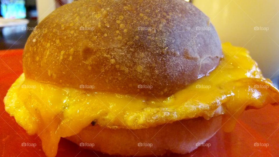 Breakfast egg and Cheese sandwich