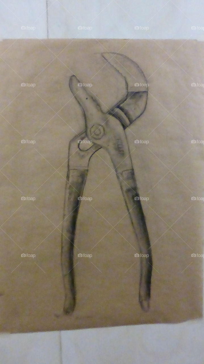 drawing art pliers wrench