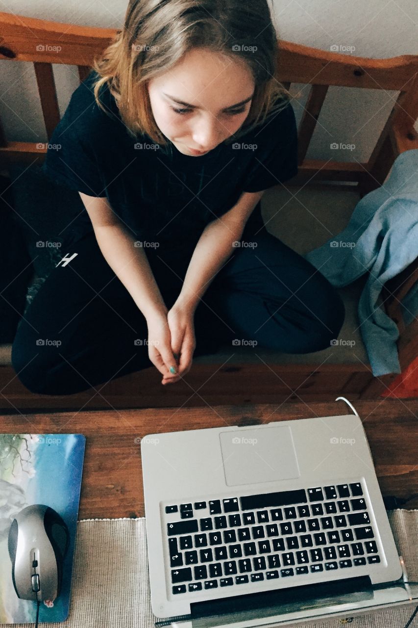 People, Woman, Computer, Indoors, Adult