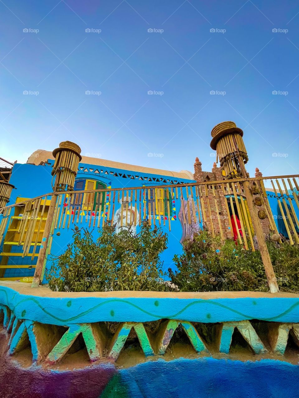 A colorful Nubian house. Nubian village, Aswan.