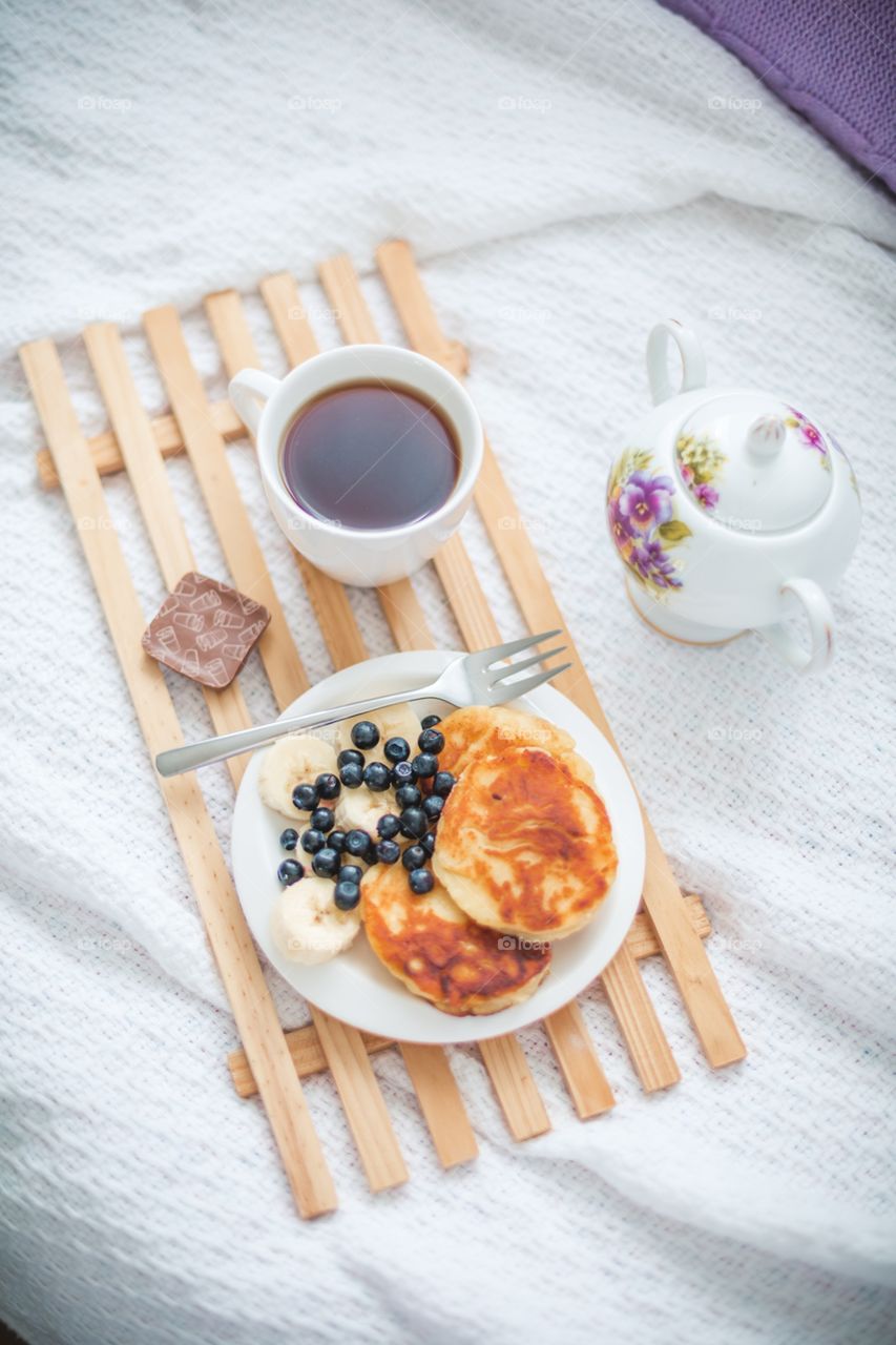 Morning breakfast in bed