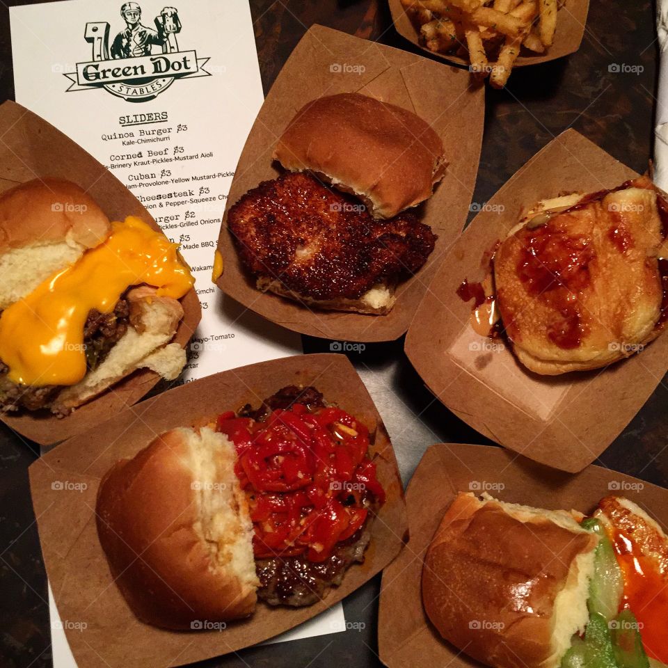 Sliders at Green Dot. Green Dot Stables in Detroit, Michigan