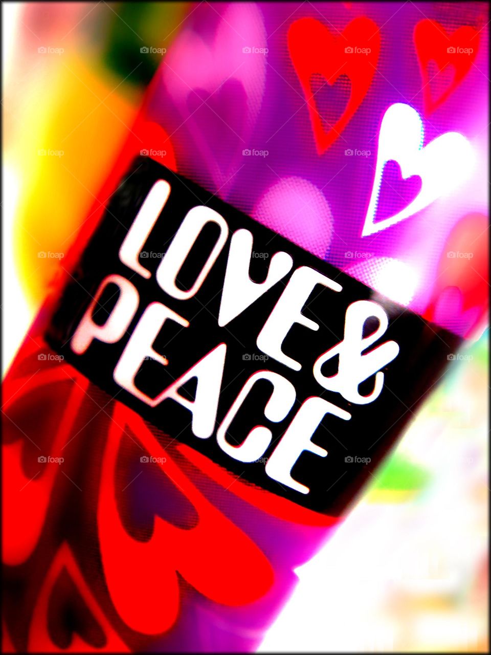 Love and peace text quote in colorful background summer feeling amazing life keep smiling enjoy your day yolo situation think positive inspirational time
