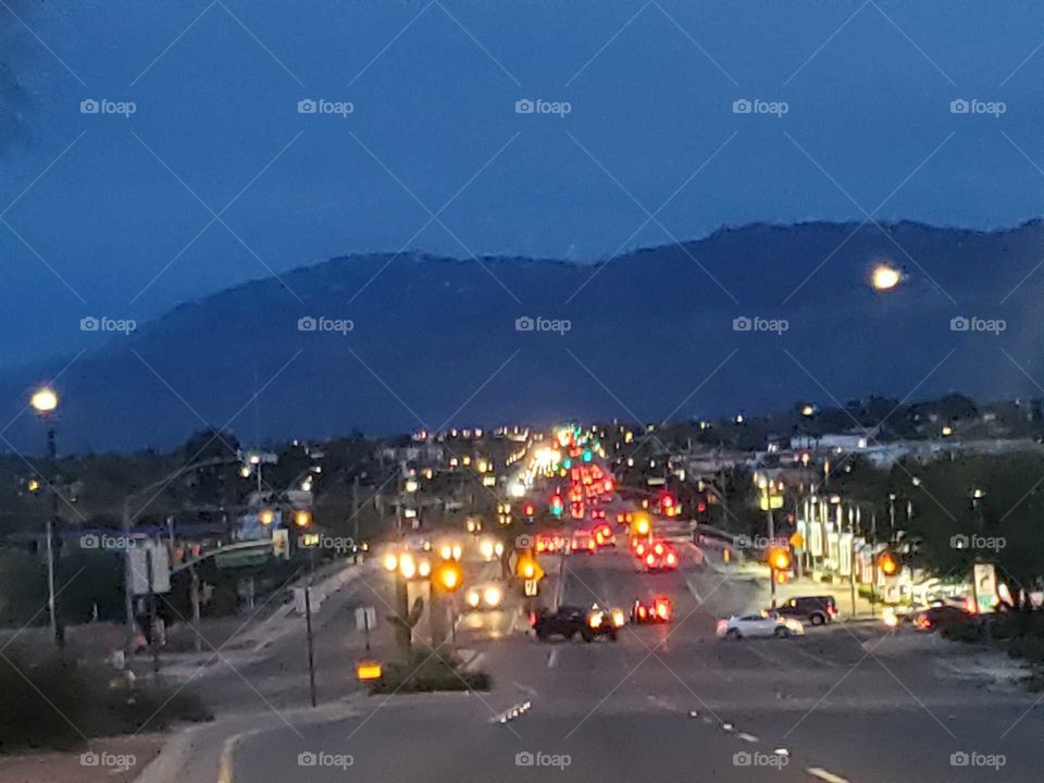 driving around late with so much traffic on the road. it's the holidays and people are moving.