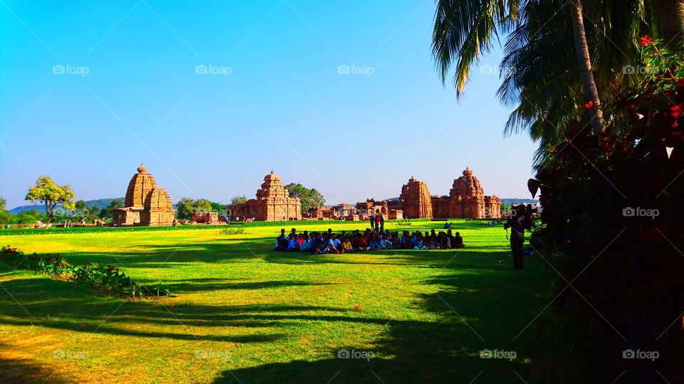 Mobile Camera photography - Badami  - Students tourist group - Group photo shoot