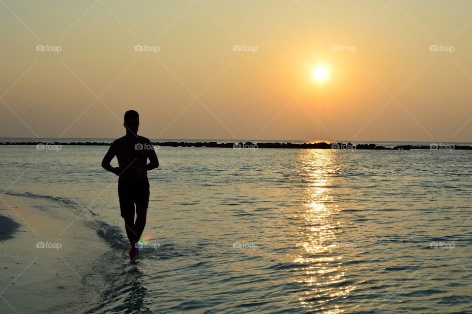 running on the beach