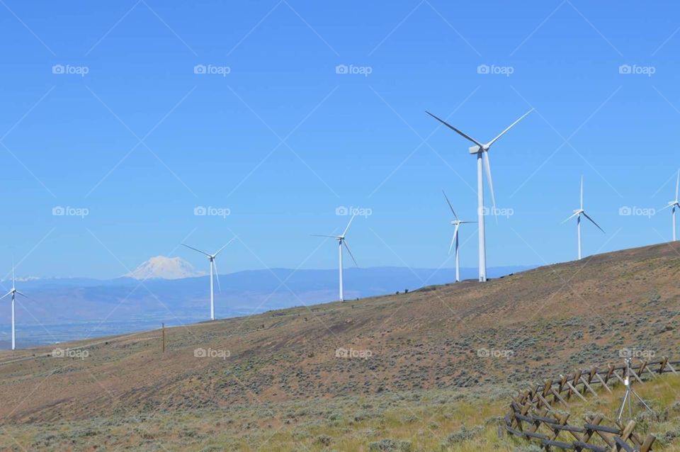 Wind Turbines on Hill