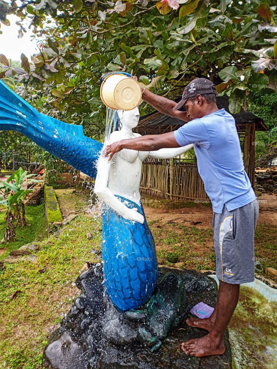 bathing the mermaid .